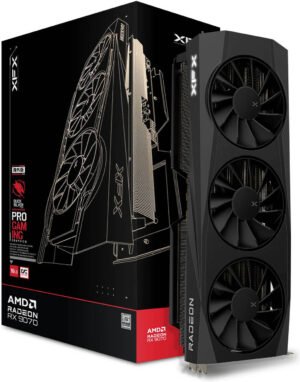 XFX Quicksilver AMD Radeon RX 9070 OC Gaming Edition Graphics Card, 16GB GDDR6 256-Bit Memory, 2700 MHz Boost Clock, 4096 Stream Processors, 20 Gbps Memory Speed, PCI Express 5.0