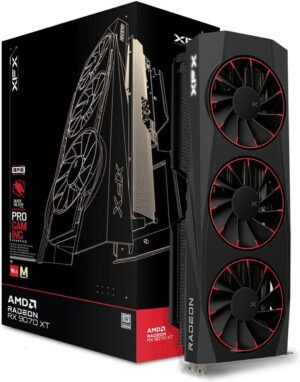 XFX Quicksilver AMD Radeon RX 9070 XT Magnetic Air Edition Graphics Card, 16GB GDDR6 256-Bit Memory, 2970 MHz Boost Clock, 4096 Stream Processors, 20 Gbps Memory Clock, PCI Express 5.0