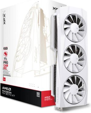 XFX Quicksilver AMD Radeon RX 9070 XT White Gaming Edition Graphics Card, 16GB GDDR6 256-Bit Memory, 2970 MHz Boost Clock, 4096 Stream Processors, 20 Gbps Memory Speed, PCI Express 5.0