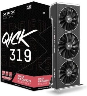 XFX SPEEDSTER QICK 319 AMD Radeon™ RX 6750 XT Core Gaming Graphics Card, 12GB GDDR6 192-Bit Memory, 2600MHz Boost Clock, 18 Gbps Memory Clock, 2560 Stream Processor, Black