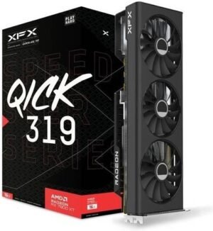 XFX Speedster QICK 319 Radeon RX 7800 XT Core Gaming Graphics Card, 16GB GDDR6 256-Bit Memory, 2430MHz Boost Clock, 19.5Gbps Memory Clock, 3840 Stream Processor, Black
