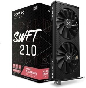 XFX Speedster SWFT 210 AMD Radeon RX 6650 XT Core Gaming Graphics Card, 8GB GDDR6 128 Bit Memory, 2635 MHz Boost Clock, 17.5 Gbps Memory Clock, Black