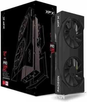 XFX Swift AMD Radeon RX 9060 XT OC Gaming Edition Graphics, 8GB GDDR6 128-Bit Memory, 3320 MHz Boost Speeds, 2048 Stream Processors, 20 Gbps Memory Clock, Black