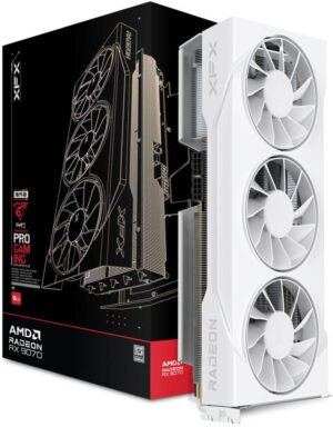 XFX Swift AMD Radeon RX 9070 OC Triple 90mm Fan Gaming Ed Graphics Card, 16GB GDDR6 256-Bit Memory, 2700MHz Boost Clock, 20Gbps Memory Speed, 4096 Stream Processors, PCI-E 5.0, White