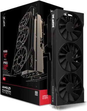 XFX Swift AMD Radeon RX 9070 OC Triple Fan Gaming Edition Graphics Card, 16GB GDDR6 256-Bit Memory, 2700 MHz Boost Clock, 4096 Stream Processors, 20 Gbps Memory Speed, PCI Express 5.0