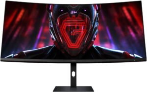 Xiaomi Curved Gaming Monitor, 34" UWQHD VA Display, 180Hz Refresh Rate, 1ms (MPRT) Response Time, AMD FreeSync Premium Technology, 1500R Curvature, 16.7m Color Display, Black