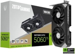 ZOTAC GAMING GeForce RTX 5060 Ti Twin Edge Graphics Card, 8GB GDDR7 128-Bit Memory, 2572 MHz Engine Clock, 28 Gbps Memory Clock, 4608 CUDA Cores, PCI Express 5.0 x8