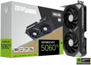 ZOTAC GAMING GeForce RTX 5060 Ti Twin Edge OC Graphics Card, 16GB GDDR7 128-Bit Memory, 2602 MHz Engine Clock, 28 Gbps Memory Clock, 4608 CUDA Cores, PCI Express 5.0 x8