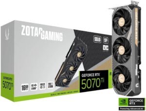 ZOTAC GAMING GeForce RTX 5070 Ti SOLID SFF OC Graphic Cards, 16GB GDDR7 256-Bit Memory, 2482 MHz Engine Clock, 28 Gbps Memory Clock, 8960 CUDA Cores, PCI Express 5.0 x16