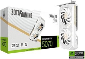 ZOTAC GAMING GeForce RTX 5070 Twin Edge OC Graphics Card, 12GB GDDR7 192-Bit Memory, 2542 MHz Engine Clock, 28 Gbps Memory Clock, 6144 CUDA Cores, PCI Express 5.0 x16, White