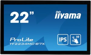 iiyama ProLite TF2234MC-B7X Open Frame Monitor, 22" FHD IPS LED Display, 60Hz Refresh Rate, 8ms (GtG) Response Time, Projective Capacitive Touch Technology, 10 Touch Points, Black