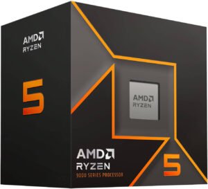 AMD Ryzen 5 9600 AM5 CPU Processor, 6 Cores & 12 Threads, Up to 5.2 GHz Max Boost Clock, Integrated AMD Radeon Graphics, DDR5 Memory Type, 192 GB Max Memory