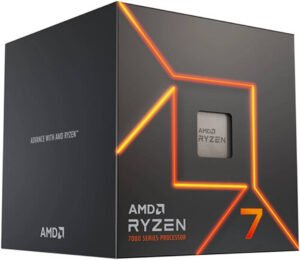 AMD Ryzen 7 7700 3.8 GHz AM5 Gaming Processor, 8 Cores & 16 Threads, , 8MB L2 & 32MB L3 Cache, DDR5-5200 Memory, Integ AMD Radeon Graphics, Includes Wraith Prism Cooler
