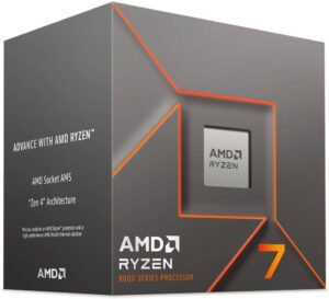 AMD Ryzen 7 8700F AM5 CPU Processor, 8 Cores & 16 Threads, 5 GHz Max Boost Clock, 8MB L2 & 16MB L3 Cache, Zen 4 Architecture, DDR5-5200 Memory, Includes Wraith Stealth Cooler