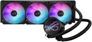 ASUS ROG Ryuo III 360 AIO Liquid CPU Cooler, 8th Gen Asetek Pump, Anime Matrix LED, 2200 RPM Speed 3 x Fan, 2600 RPM Pump Speed, LGA 1700,1200,115X / AM5,AM4, Black