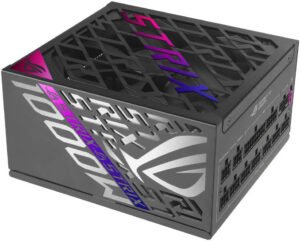 ASUS ROG Strix 1000W Fully Modular Power Supply, 80 PLUS Platinum Efficiency, Active PFC, GaN MOSFET, ATX 3.1 Compatible, Cybernetic Lambda A+, Dual Ball Fan bearings, Black