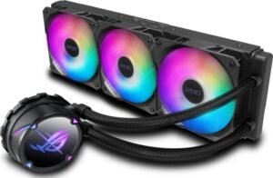 ASUS ROG Strix LC II 360 ARGB AIO Liquid CPU Cooler, With Aura Sync, Three ROG 120mm A RGB Radiator Fans, 80.95 CFM Airflow, Sigrid, 360mm Radiator, 800 - 2500 RPM Fan Speed, Black