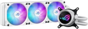 ASUS ROG Strix LC III 360 aRGB CPU Liquid Cooling, 360mm Radiator, 3x ROG Strix AF-12S aRGB 120mm Fans, 2200 RPM Fan Speed, 70.38 CFM Ariflow, 360° Rotating ROG Logo, White