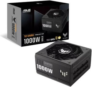 ASUS TUF Gaming 1000W ATX Power Supply Unit, 80 Plus Gold Certification, Fully Modular, 135mm Fan, Dual Ball Fan Bearings, Axial-tech Fan Design, Military-grade, Black
