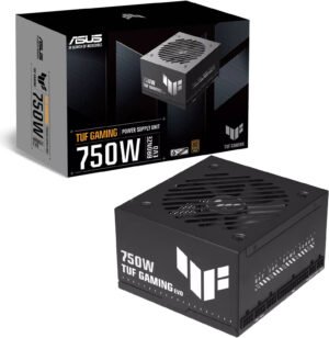ASUS TUF Gaming 750W Bronze EVO Full Modular Power Supply, ATX 3.1 Compatible, 80 PLUS Bronze, Active PFC, Dual-Ball Fan Bearings, Protective PCB Coating, Black