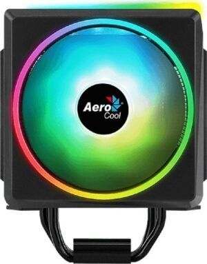 AeroCool Cylon 4F ARGB CPU Cooler, RGB LED Ring Design, 800 – 1800 RPM PWM Fan, TDP Up To 145W, Black