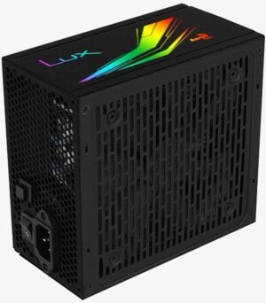 AeroCool LUX RGB 850W, 80Plus 230V EU Bronze up to 88%+ efficiency, Addressable RGB, 30% Increased Ventilation, Silent 12cm Black Fan with Speed Control, OPP/OVP/UVP/SCP Protection, Black