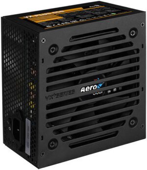 Aerocool VX Plus 650 Non-Modular Power Supply, 650W Power, ATX 12V 2.3 Compatible, Silent 120mm Fan, Thermal Fan Speed Control, Active PFC, Black