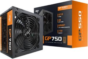 Aigo GP750 ATX 750W Desktop PC Power Supply, 80PLUS BRONZE Certified, Active PFC, E-sports 850W Max Power, 120 mm Fan, 160V-264V, Works with AMD & Intel Platforms, Black