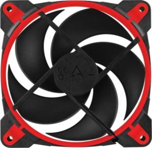 Arctic Bionix P120 Fan, 120mm Fan Size, 200 - 2100 RPM, Fluid Dynamic Bearing, 67.56 CFM, Red