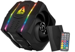 Arctic Freezer 50 With ARGB Controller Multi Compatible Dual Tower CPU Cooler, Fluid Dynamic Bearing, Up to 140mm Fan Speed, 200–1800 RPM