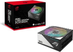 Asus Rog Loki SFX-L 1000W Power Supply Unit, 80 Plus Platinum, Fully Modular, PCIe Gen 5.0, 120mm ARGB-Illuminated Fan & Aura Sync, ROG Heatsinks, 0dB Fan Button, Black