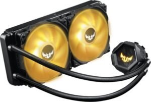 Asus TUF Gaming LC 240 RGB All-in-One Liquid CPU Cooler with Aura Sync, Dual TUF 2x120mm RGB Radiator Fans - Black
