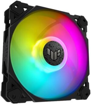 Asus Tuf Gaming TF120 ARGB Case Fan, Aura Sync Compatibility, 12cm Fan Diameter, 1900RPM Max Rotation Speed, 76 cfm Max Airflow, 29 dB Noise Level, Black Edition, Single Pack