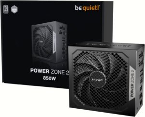 Be Quiet! POWER ZONE 2 Fully Modular Power Supply, 850W Power Supply, 80 PLUS Platinum Efficiency, PCIe 5.1 / ATX 3.1 Compatibility, 140 mm Pure Wings 3 Fan, Black