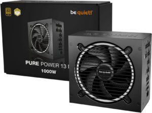 Be Quiet! Pure Power 13 M Fully Modular Power Supply, 1000W Power, ATX 3.1 Compatible, 80 PLUS Gold Efficiency, PCIe 5.1 12V-2x6 600W, Semi-Passive 120mm Silent Fan