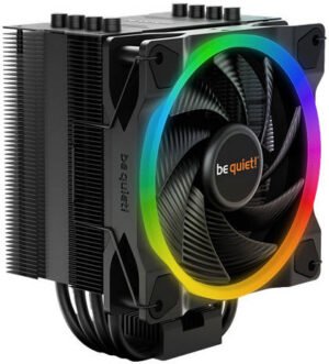 Be Quiet! Pure Rock 2 FX aRGB CPU Cooler, Light Wings 120mm PWM High-Speed, 2000 RPM Fan Speed, 88.86 CFM Fan Airflow, 4x High-Performance 6mm Heat Pipes, Black