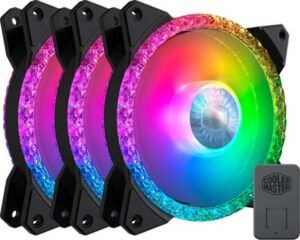 Cooler Master Fan MF120 Prismatic 3in1 Pack with 30 Independently-Controlled ARGB LEDs, Wired ARGB Controller, PWM Control for Computer Case, CPU Liquid & Air Cooler