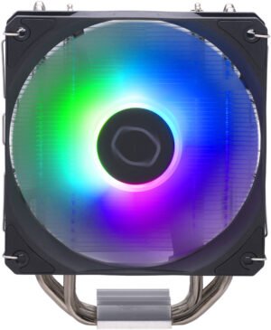 Cooler Master Hyper 212 Spectrum V3 CPU Air Cooler, 120mm Spectrum ARGB Fan, 1750 RPM, 71.93 CFM Airflow, Nickel Plated Heat Pipes, ARGB Detection, 2 VDC, 4 Pin PWM, Black/Silver
