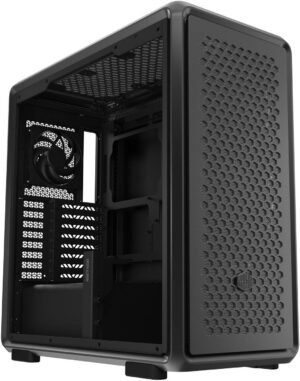 Cooler Master MasterFrame 600 Mid Tower Computer Case, 3x 140mm & 1x 120mm Pre-Installed Fan, Up to 420mm Radiator & 10x 120mm Max Fan Support, SGCC Steel, Aluminum, Black