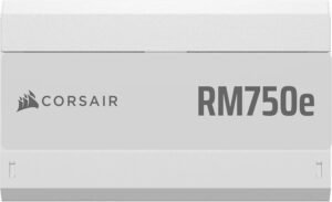 Corsair RMe Series RM750e Fully Modular Low-Noise ATX Power Supply, 750W Power, 80 PLUS Gold Efficiency, 120mm Rifle Bearing Fan, Zero RPM Fan Mode, ATX 3.1 Certified, White
