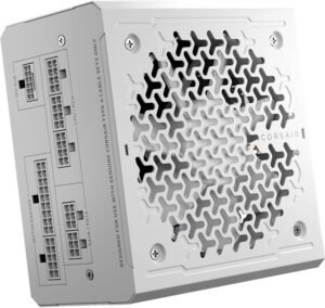 Corsair RMe Series RM850e Fully Modular Low-Noise ATX Power Supply, 850W Power, 80 PLUS Gold Efficiency, 120mm Rifle Bearing Fan, Zero RPM Fan Mode, ATX 3.1 Certified, White