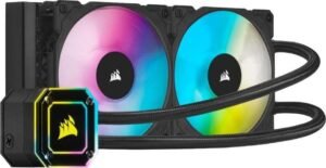 Corsair iCUE H100i Elite Capellix Liquid 2400 RPM (Max) 75 CFM (Max) 10 - 37 dB(A) RGB CPU Cooler