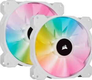 Corsair iCUE SP140 Dual Fan, RGB Elite Performance, 140mm White PWM, Kit with Lighting Node CORE