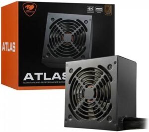 Cougar Atlas 750W ATX Power Supply, 80 Plus Bronze Certified Power Supply, Non-Modular, 750W Total Output, Ultra Durable 105° Japanese Standby Capacitors, 120MM Silent Fan, Black