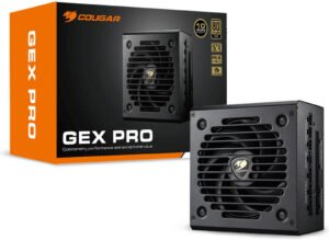 Cougar GEX PRO 750 Fully Modular Power Supply, 750W Power Output, 80 PLUS Gold Certified, 105°C Japanese Capacitors, Durable HDB Fan, ATX 3.1 Certified, Black