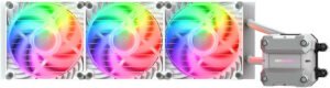 Cougar Poseidon Ultra aRGB Liquid CPU Cooler, 360mm Radiator, 3x Fan Included, 2200 RPM Fan Speed, 64.95 CFM Fan Airflow, Copper Cold Plate Material, 400mm Tubing, White