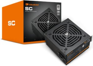 Cougar SC 650 Power Supply, 650W Power, 80 PLUS Standard Efficiency, DC-DC Technology, High Amperage Single +12v Rail, Silent Hydraulic Bearing Fan, Full Protections, Black