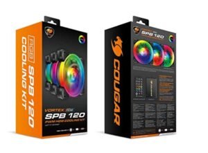 Cougar VORTEX RGB SPB 120 PWM HDB COOLING KIT - 3 PACK, Omnidirectional Lighting, 100 Effects with Driver-Free Remote Control, Motherboard RGB Synchronization