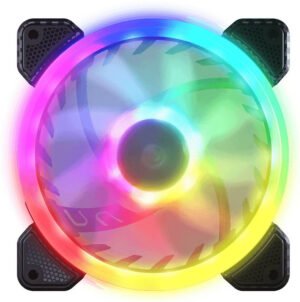 Cougar Vortex VX120 PWM 120MM HDB Cooling ARGB Fan, With 5V-ARGB Header, 600-1500RPM Speed, 3 Pin ARGB Interface, Anti Vibration Damper, ARGB Motherboard Sync, 1 Pack, Black