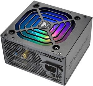 Cougar XTC-650 ARGB 650W Gaming Power Supply Unit, 80+ Certified, Non-Modular, Active PFC Technology, Superior Fan Curve Tuning, 105°C Japanese Capacitors, Motherboard Sync, Black